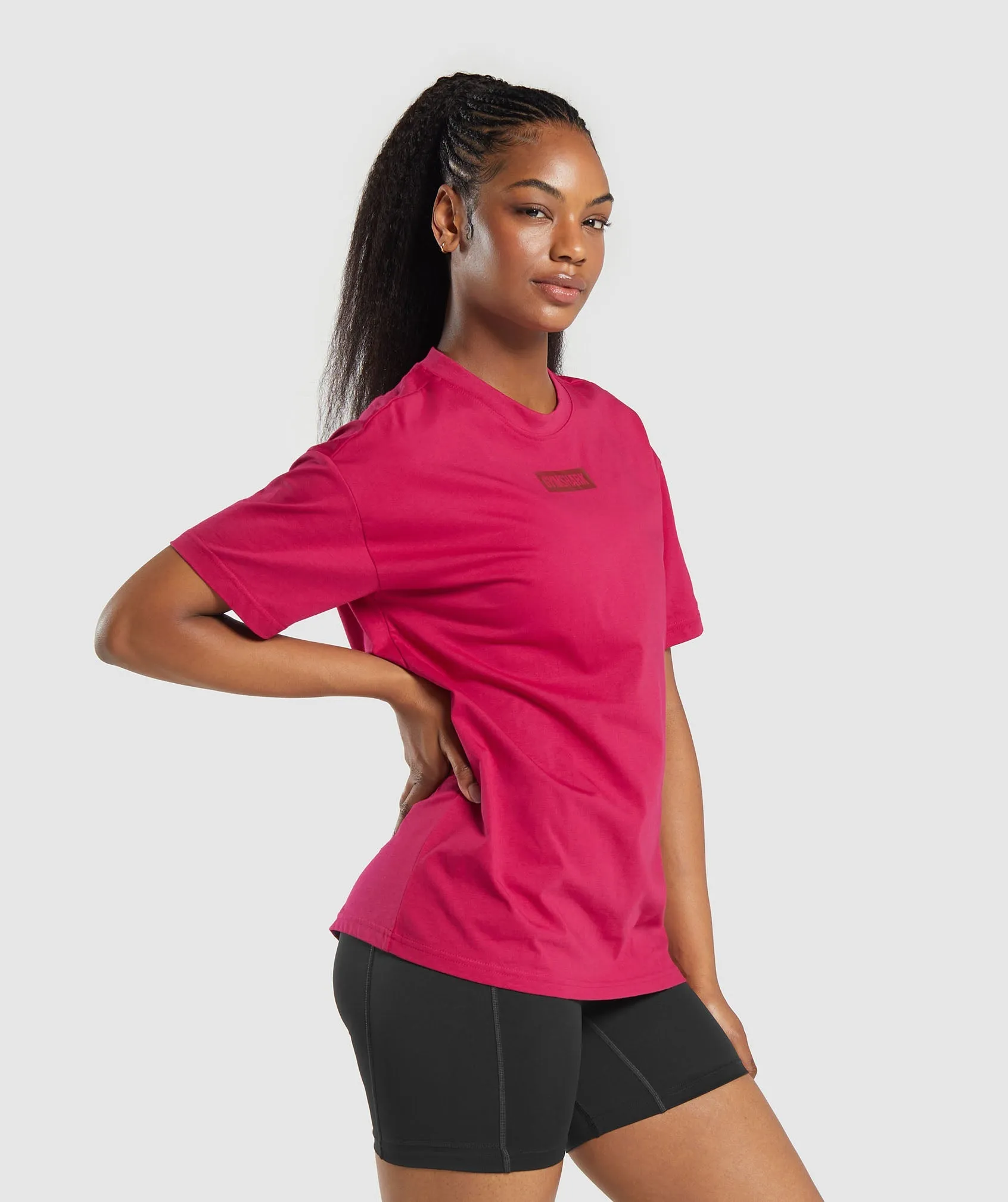 Gymshark Block Oversized T-Shirt - Build Pink