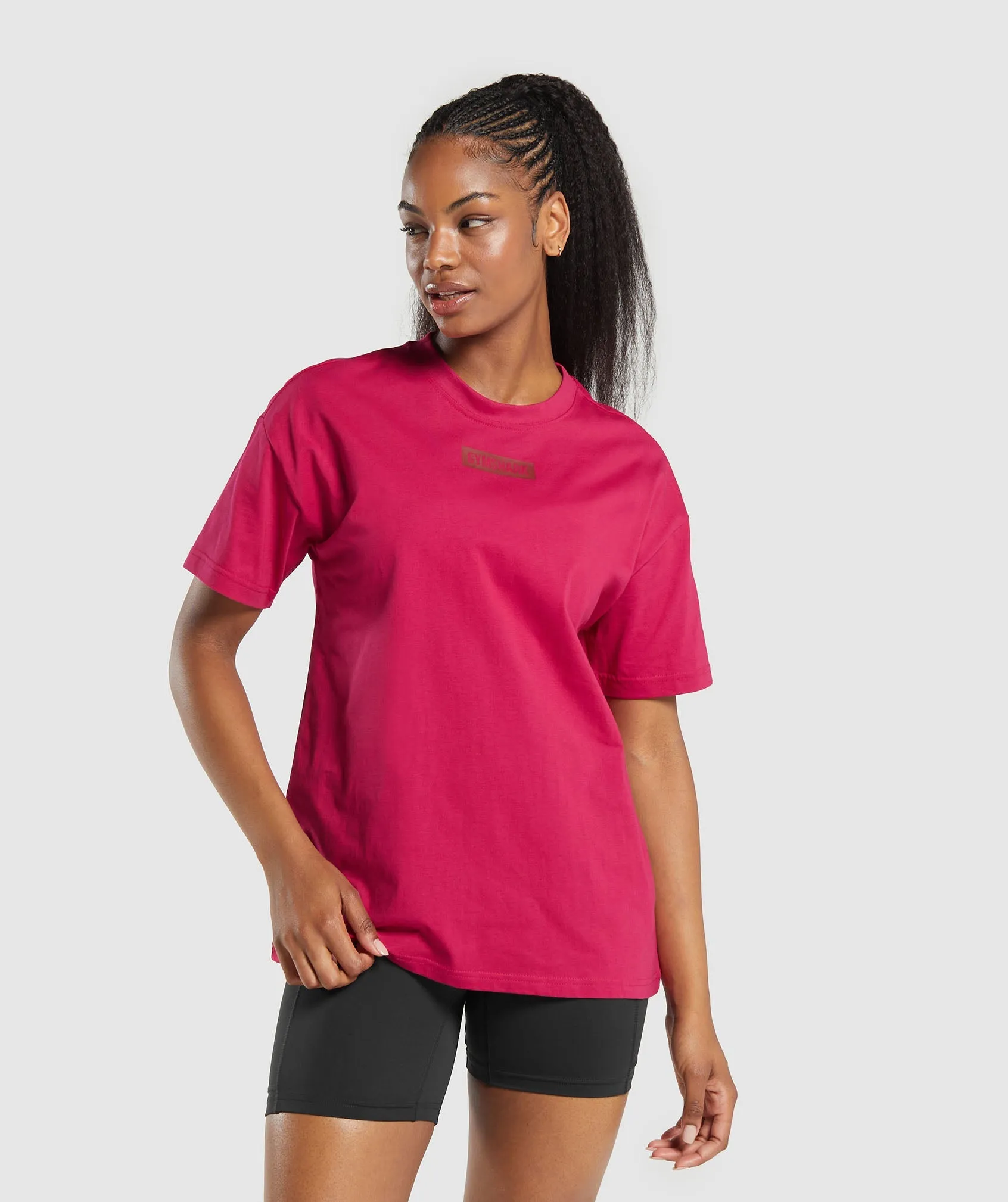 Gymshark Block Oversized T-Shirt - Build Pink