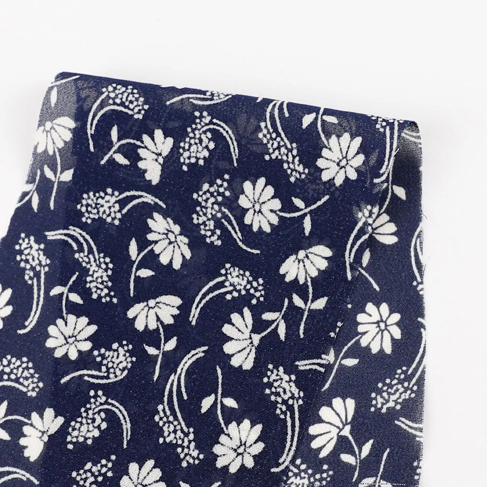 Gypsophila Daisy Viscose Georgette - Navy