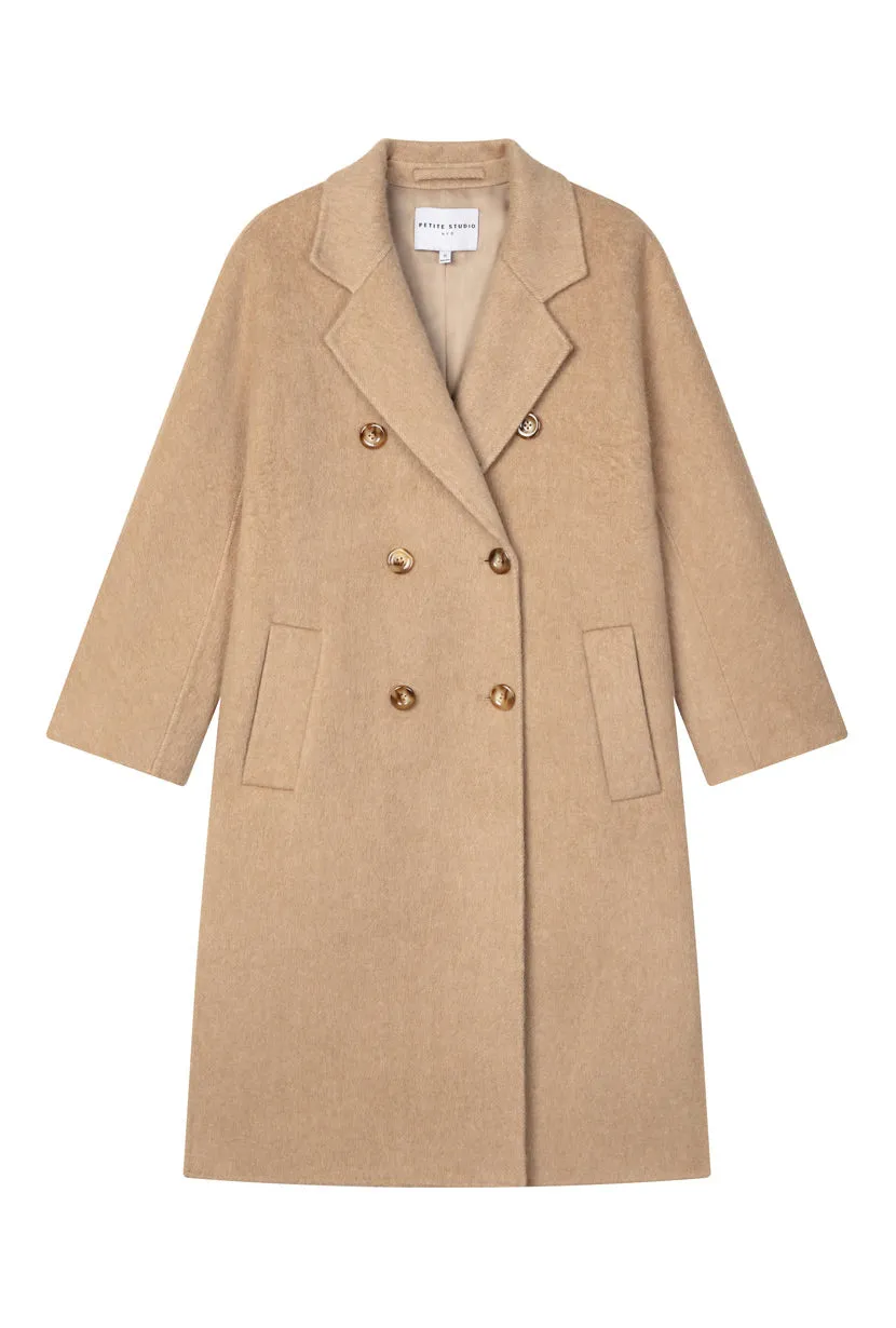 Harriet Double-Breasted Wool Coat - Camel