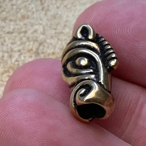 Horse Head Beard Bead - Bronze