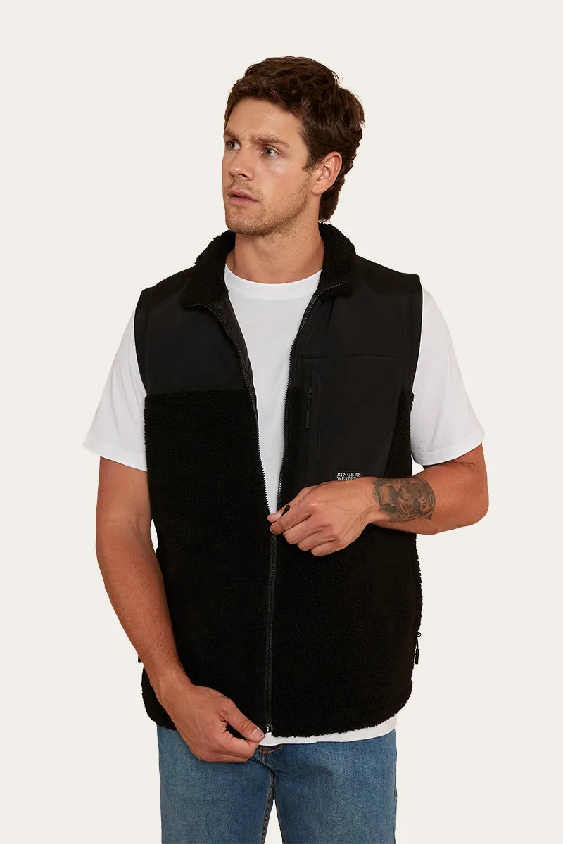 Hume Mens Zip Thru Vest - Black