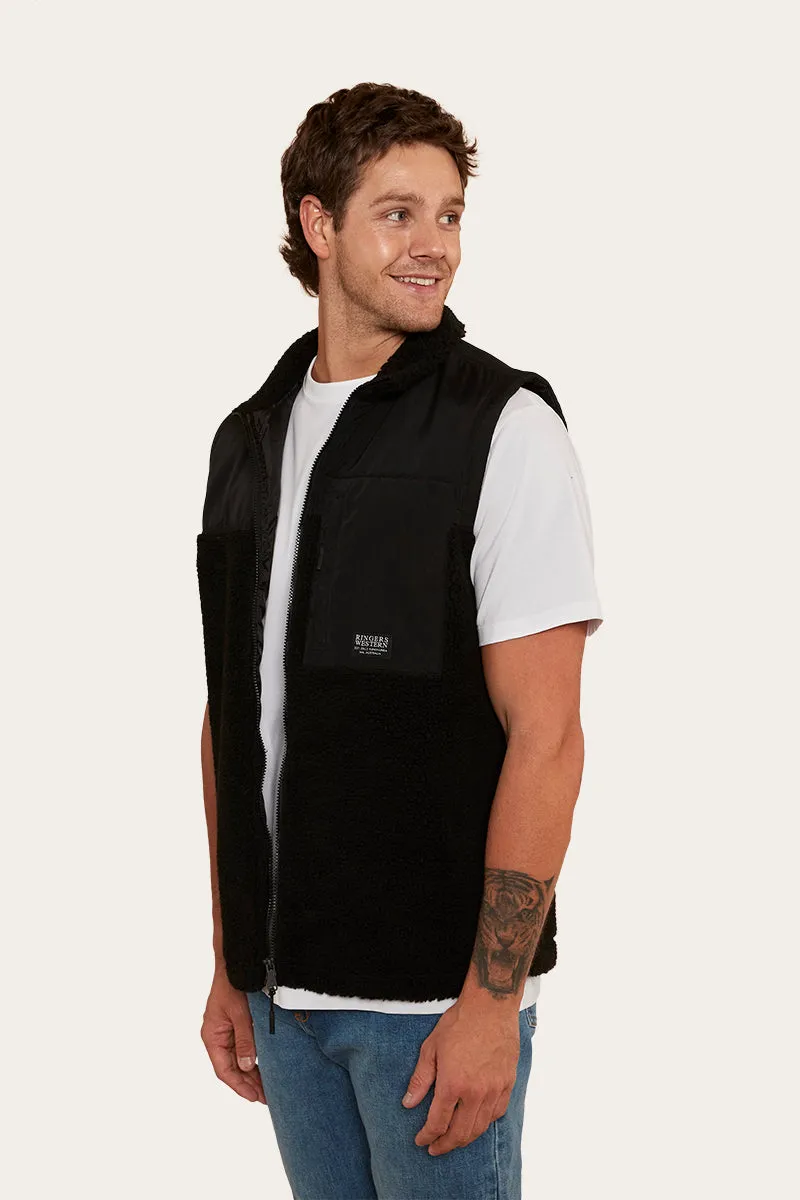 Hume Mens Zip Thru Vest - Black