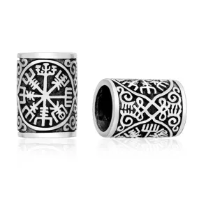 Icelandic Wayfinder Beard Bead - Sterling Silver