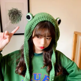 Kawaii Cute Women Frog Beanie Knitted Winter Hat