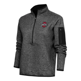 Ladies Ohio State Buckeyes 1/2 Zip Fortune Heather Black Pullover Jacket