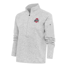 Ladies Ohio State Buckeyes 1/2 Zip Fortune Heather Gray Pullover Jacket