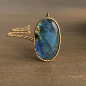 Large Oval Labradorite Pendant