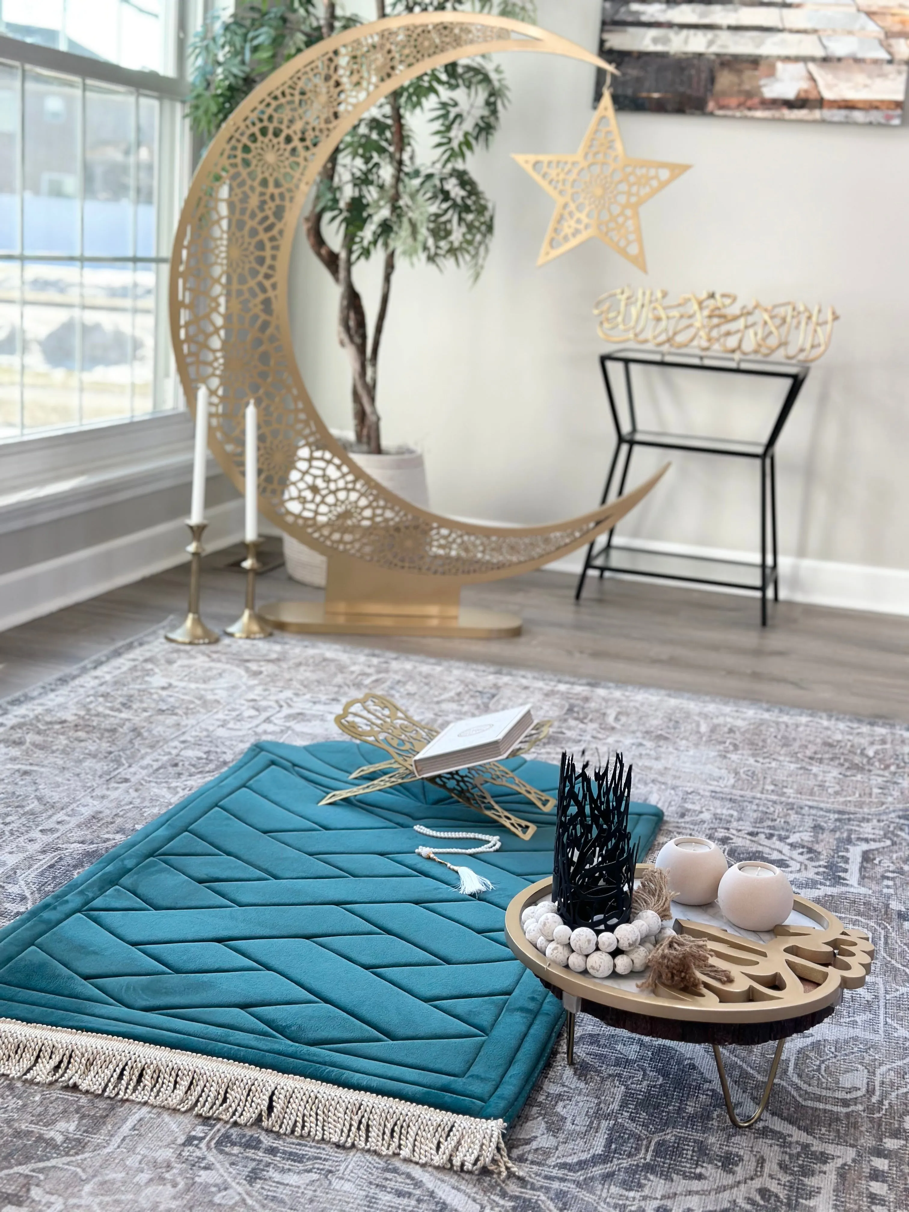 Large Sea shell Anti-Slip Luxury Prayer Mat with Tote Bag