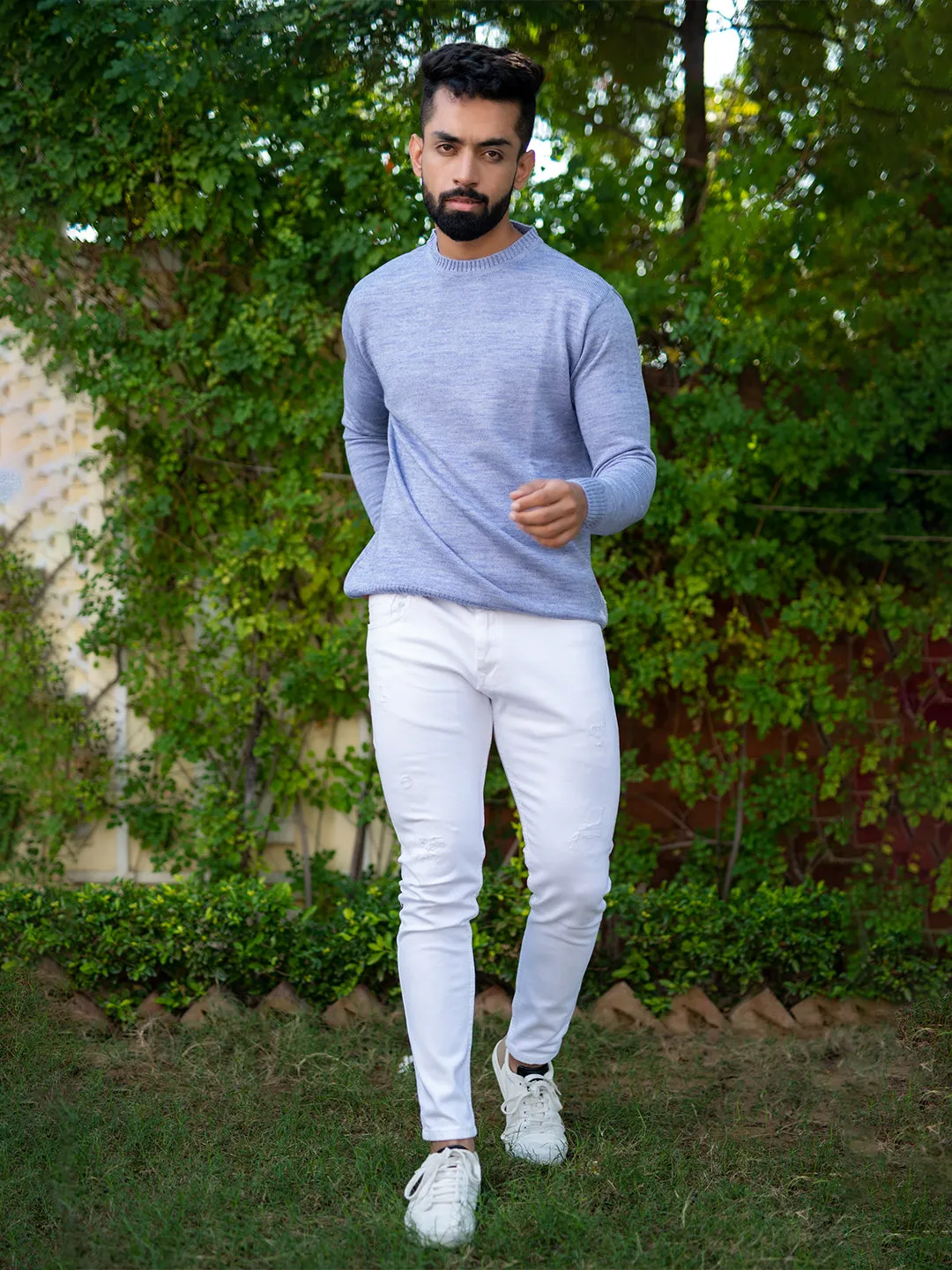 Lavender Color Crew Neck Sweater