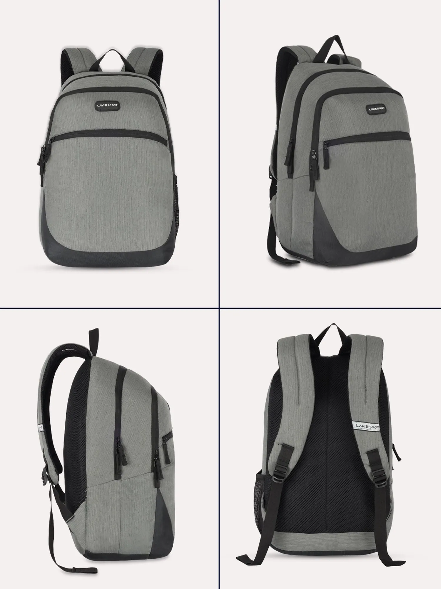 Lavie Sport Ruler 32L Laptop Backpack For Men & Women Grey