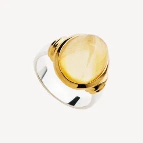 Limoncello Citrine Two-Tone Ring