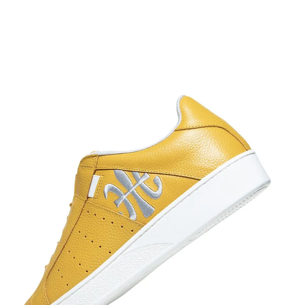 Men's Icon Yellow Logo Leather Sneakers 01913-338