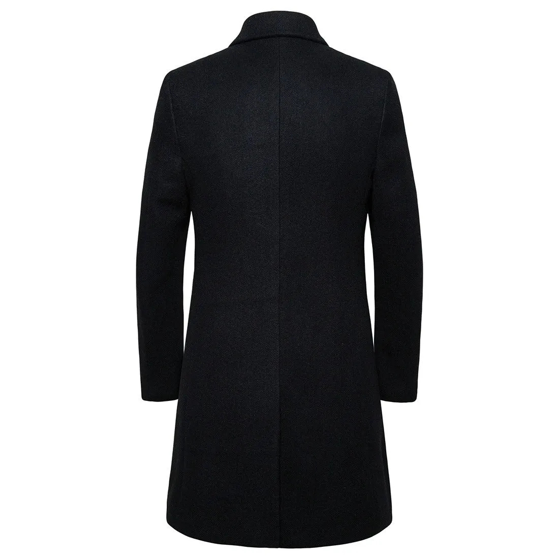 Men's Wool Trench Coat Turn Down Collar Long Wool & Blends Woolen Jacket Coat | JJ-YF601