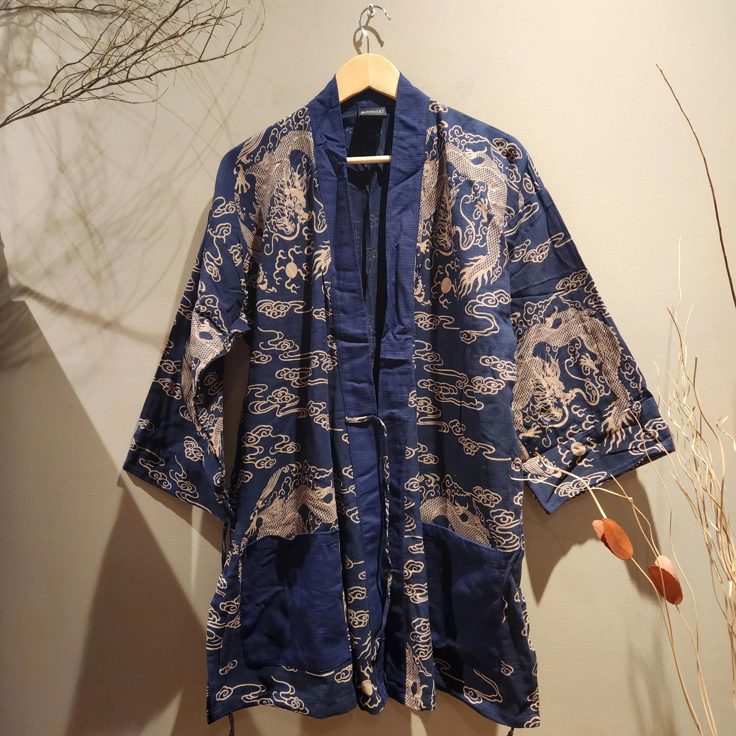 Navy Dragon Noragi Kimono