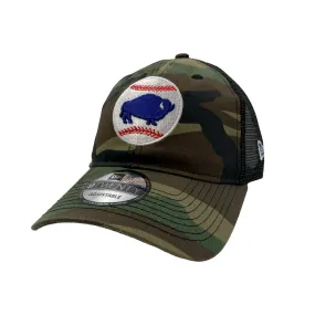 New Era Buffalo Bisons Camo Adjustable Trucker Hat