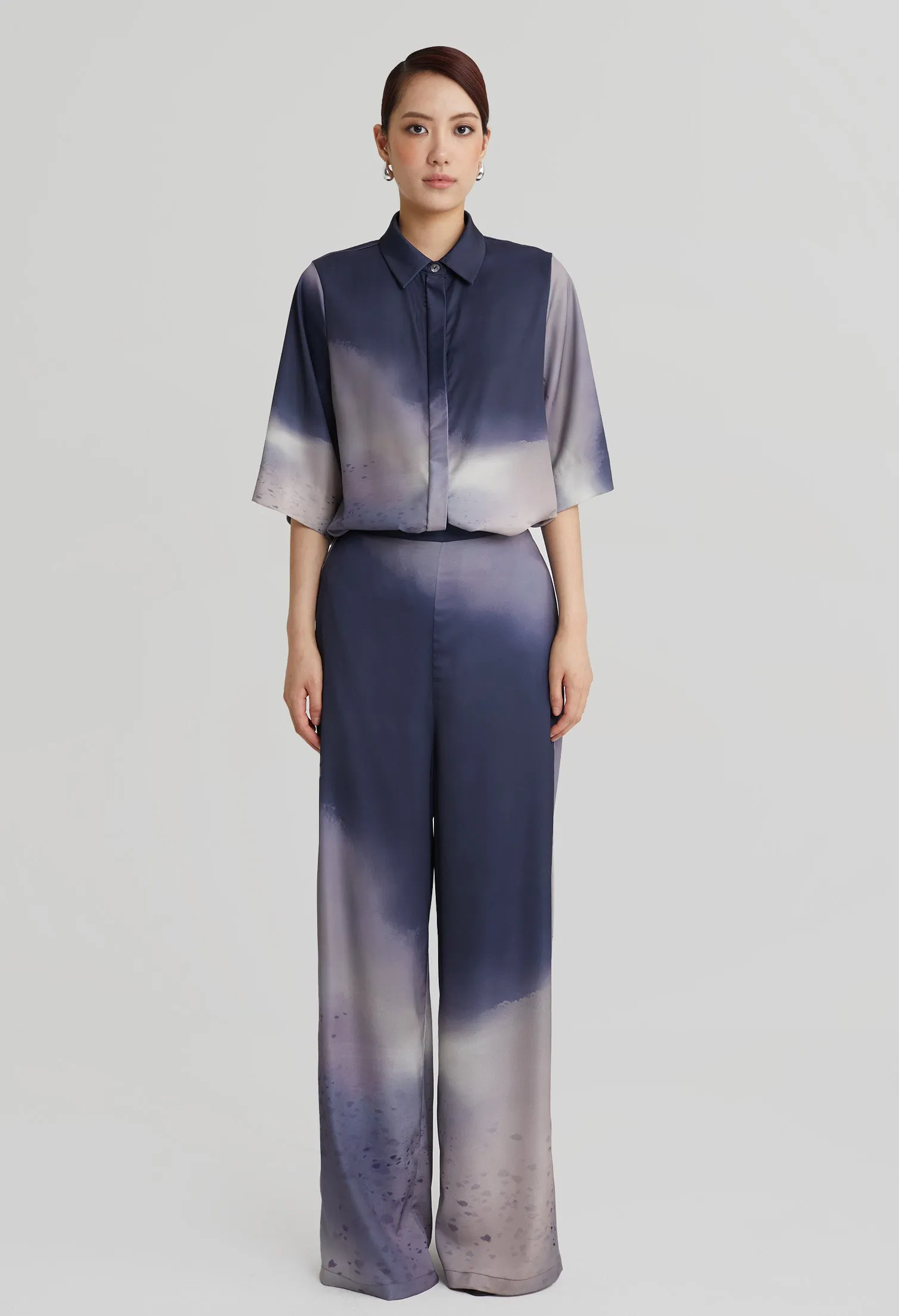 nichii X NURITA HARITH Gradient Indigo Silk Pants