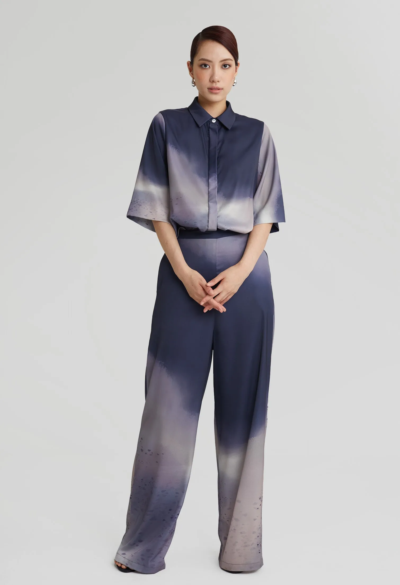 nichii X NURITA HARITH Gradient Indigo Silk Pants