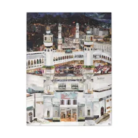 Night Time in Makkah, Quality Canvas Wall Art Print, Ready to Hang Wall Art Home Decor