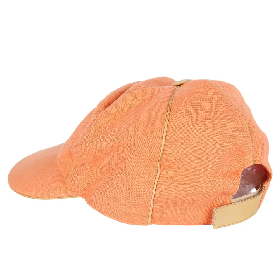 Orange Linen Baseball Cap Hat (Authentic Pre-Owned)