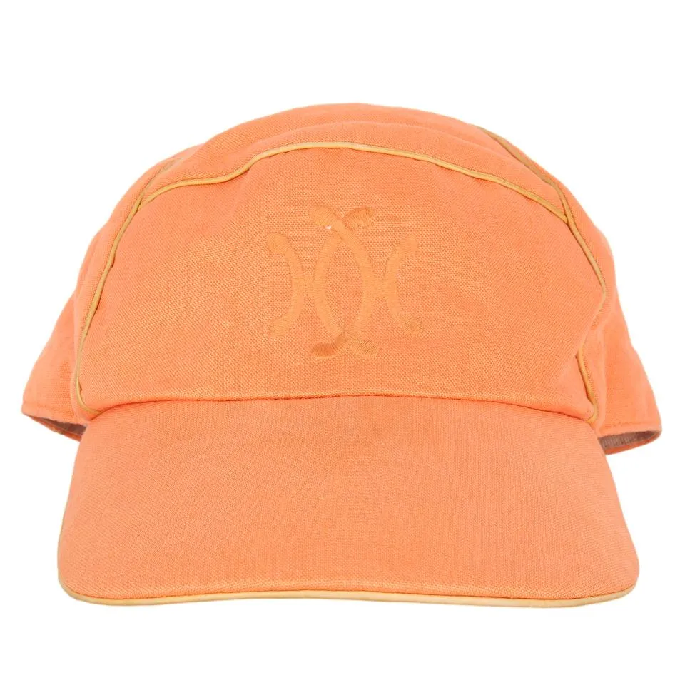 Orange Linen Baseball Cap Hat (Authentic Pre-Owned)