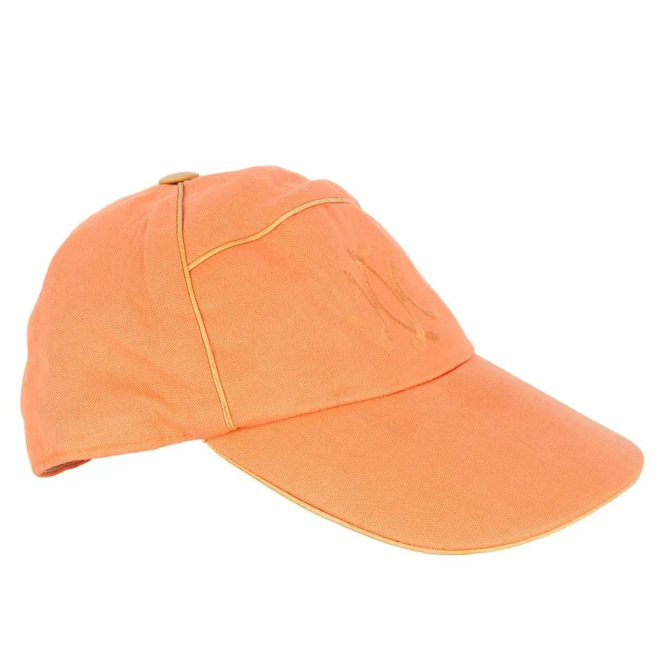 Orange Linen Baseball Cap Hat (Authentic Pre-Owned)