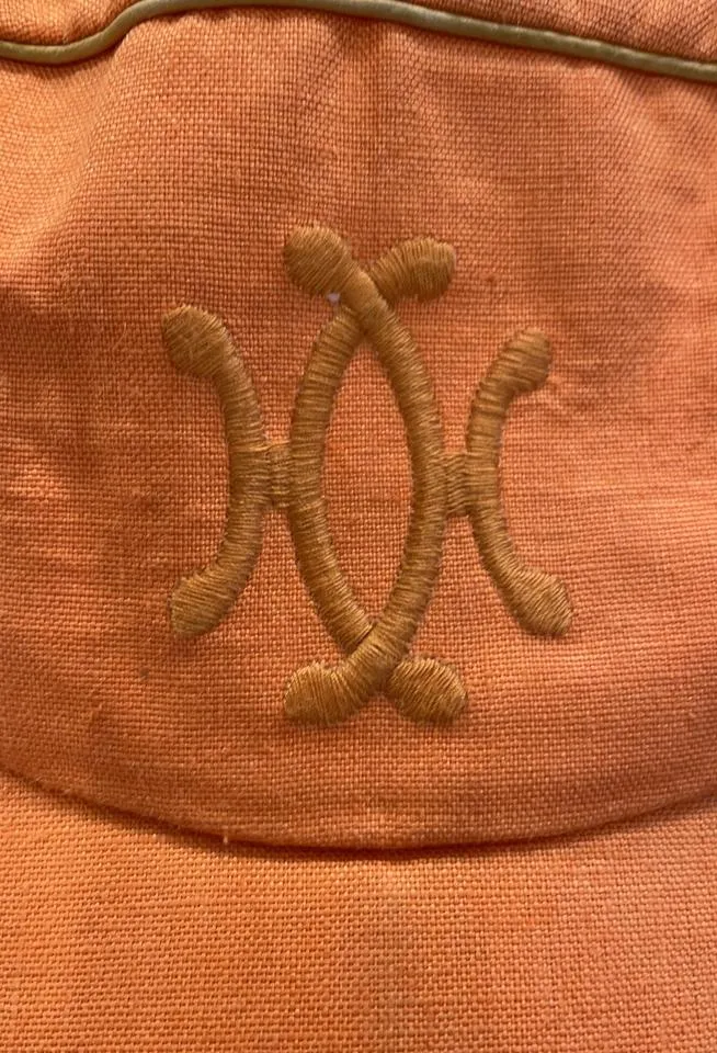 Orange Linen Baseball Cap Hat (Authentic Pre-Owned)