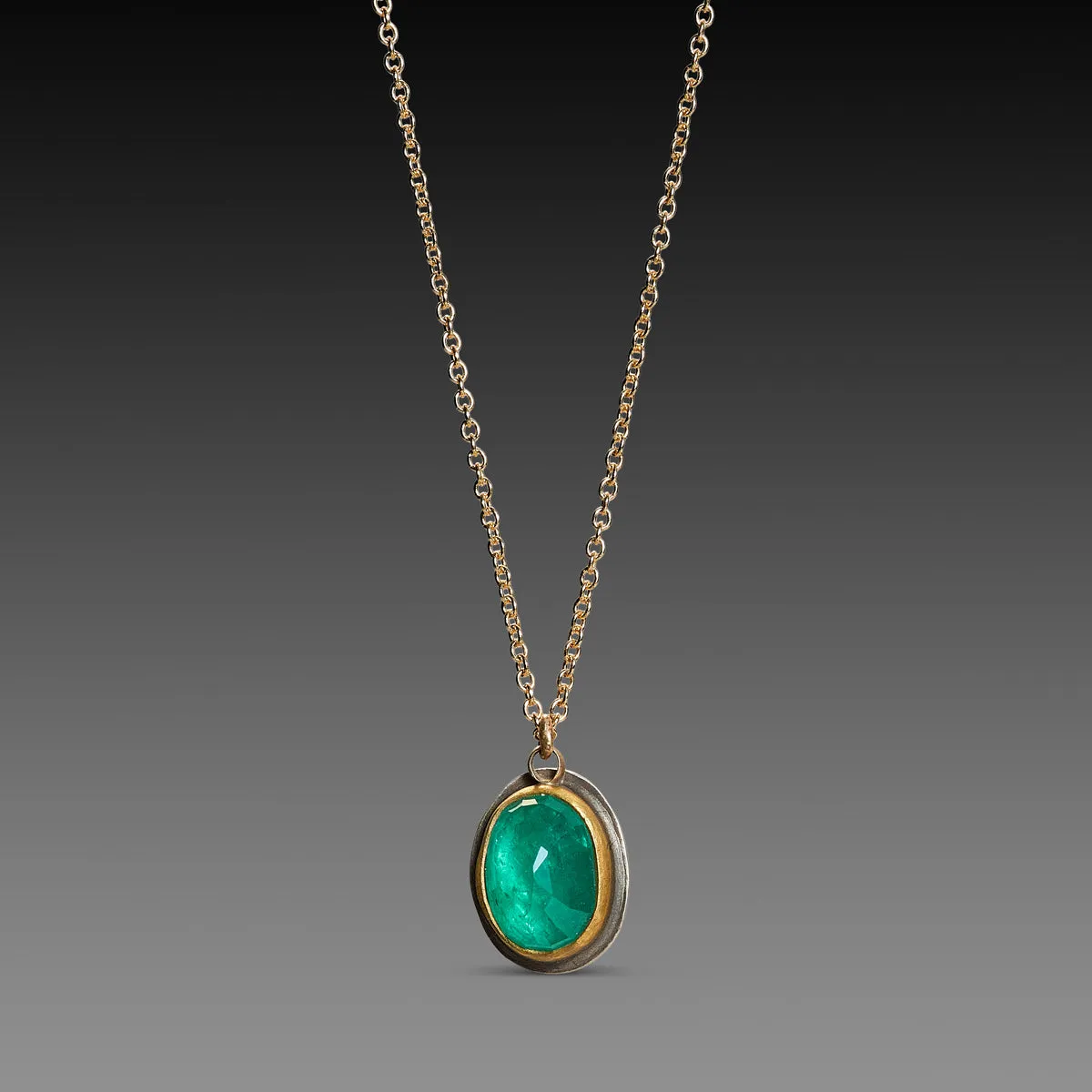 Oval Emerald Necklace