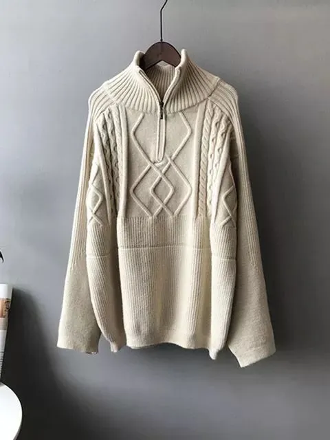 Oversized Thick Warm Knitted Wool Sweater