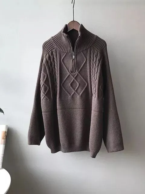 Oversized Thick Warm Knitted Wool Sweater