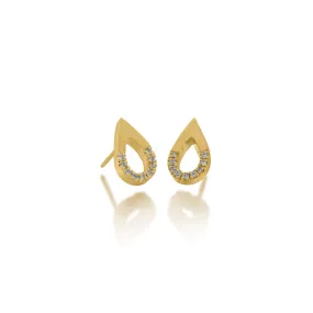 Pear Cut Diamond Pave Earrings Yellow