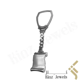 Personalized Premium Italian Silver Paper Scroll Keychain