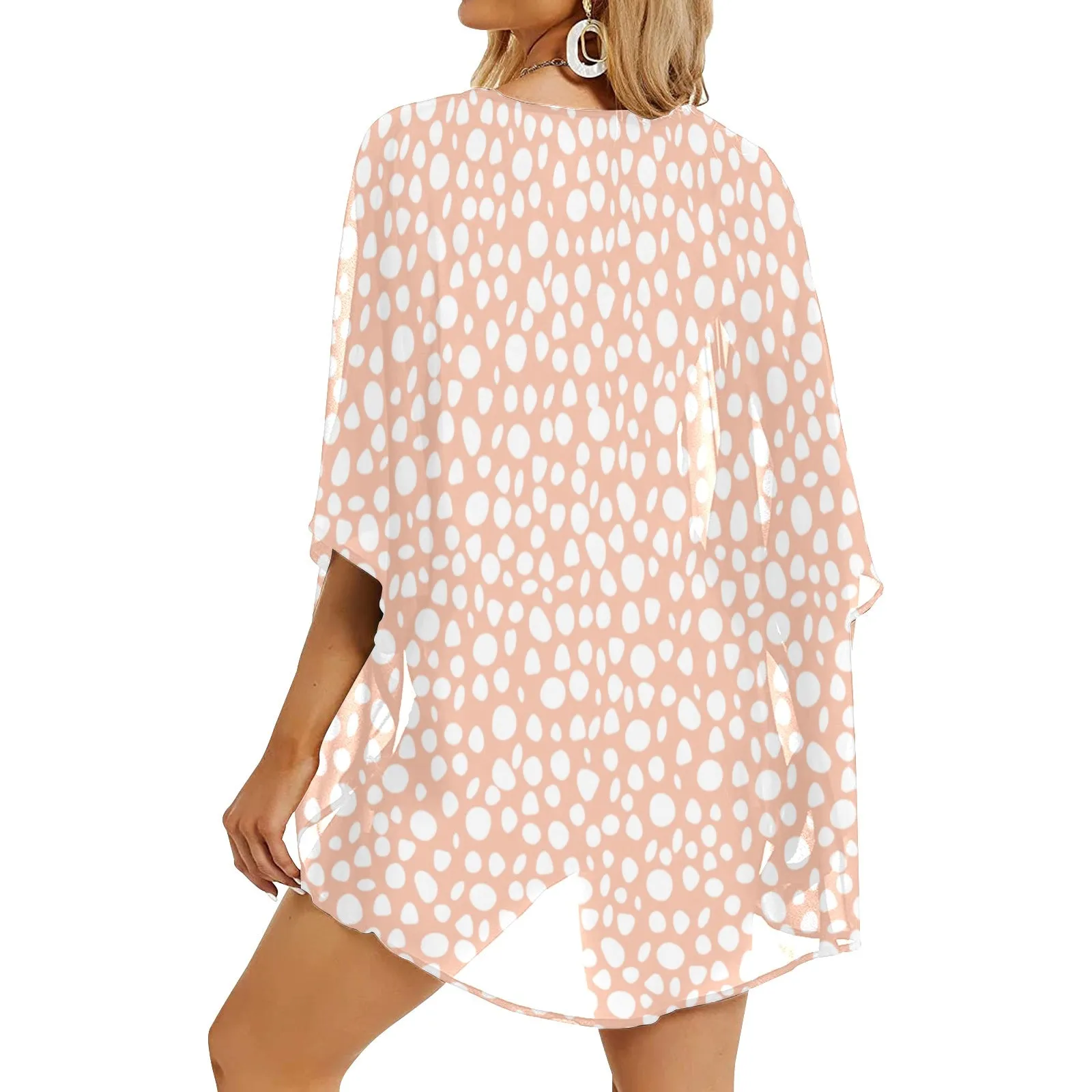 Pink Dot Women's Chiffon Kimono