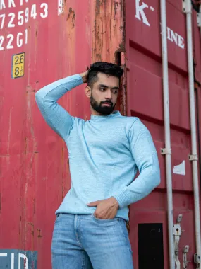 Powder Blue Color Crew Neck Sweater