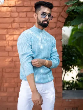 Powder Blue Color Turtle Neck Sweater