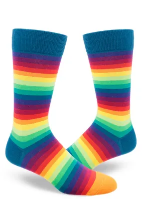 Rainbow Gradient Stripe Men's Socks