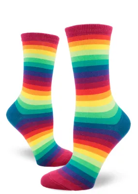 Rainbow Gradient Stripe Women's Socks