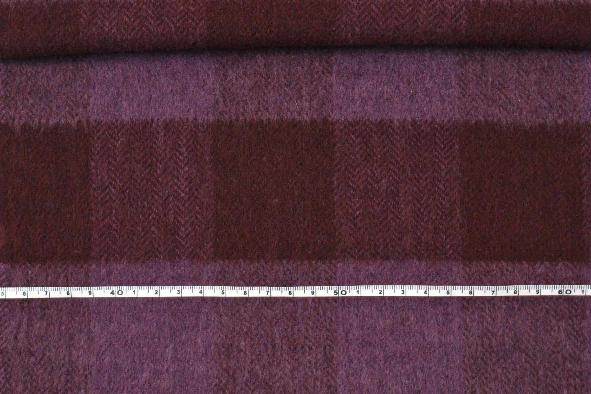 Recycled Wool Brushed Checks - Purple (0.90mt REMNANT)