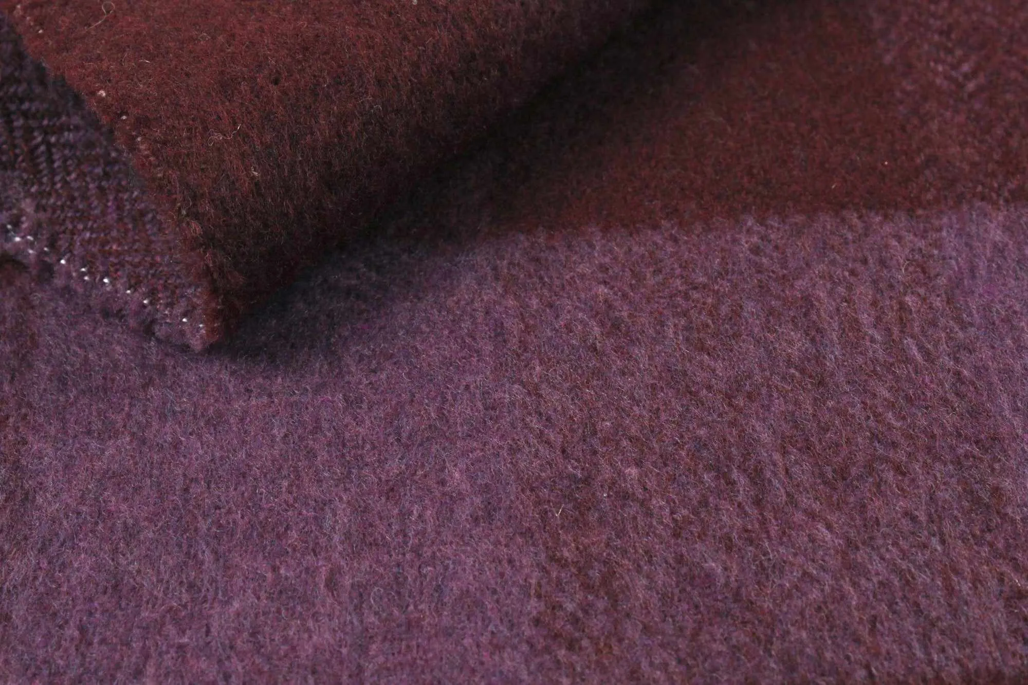 Recycled Wool Brushed Checks - Purple (0.90mt REMNANT)