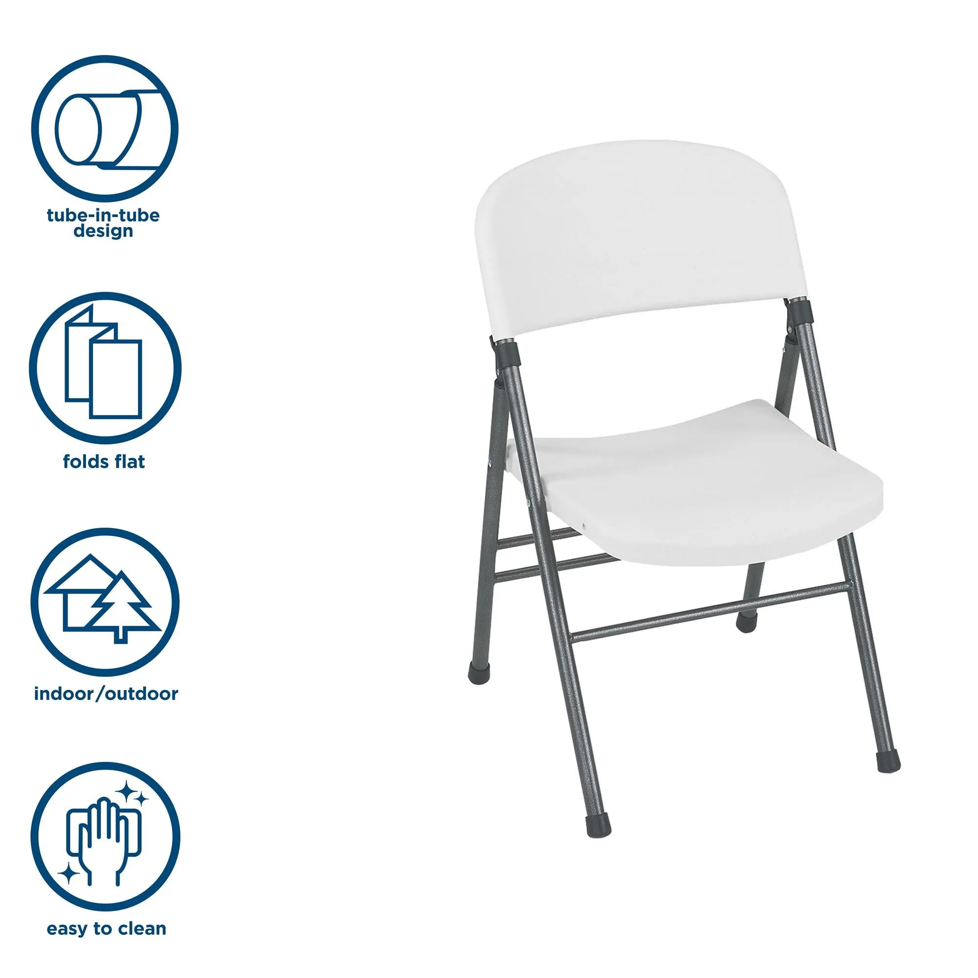 Resin Folding Chair with Molded Seat and Back