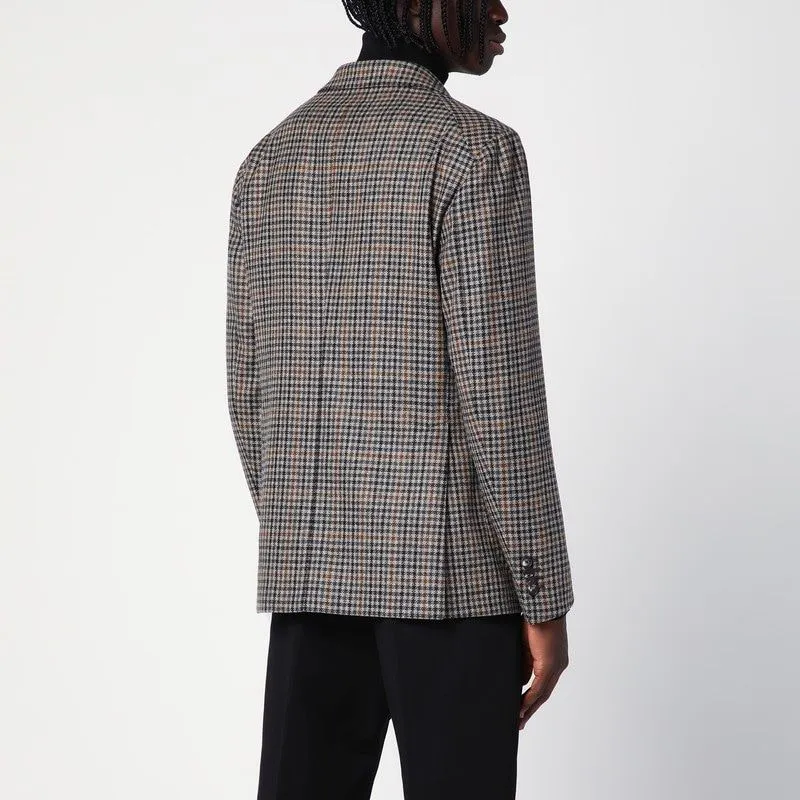 SINGLE-BREASTED JACKET WITH WOOL VICHY PATTERN