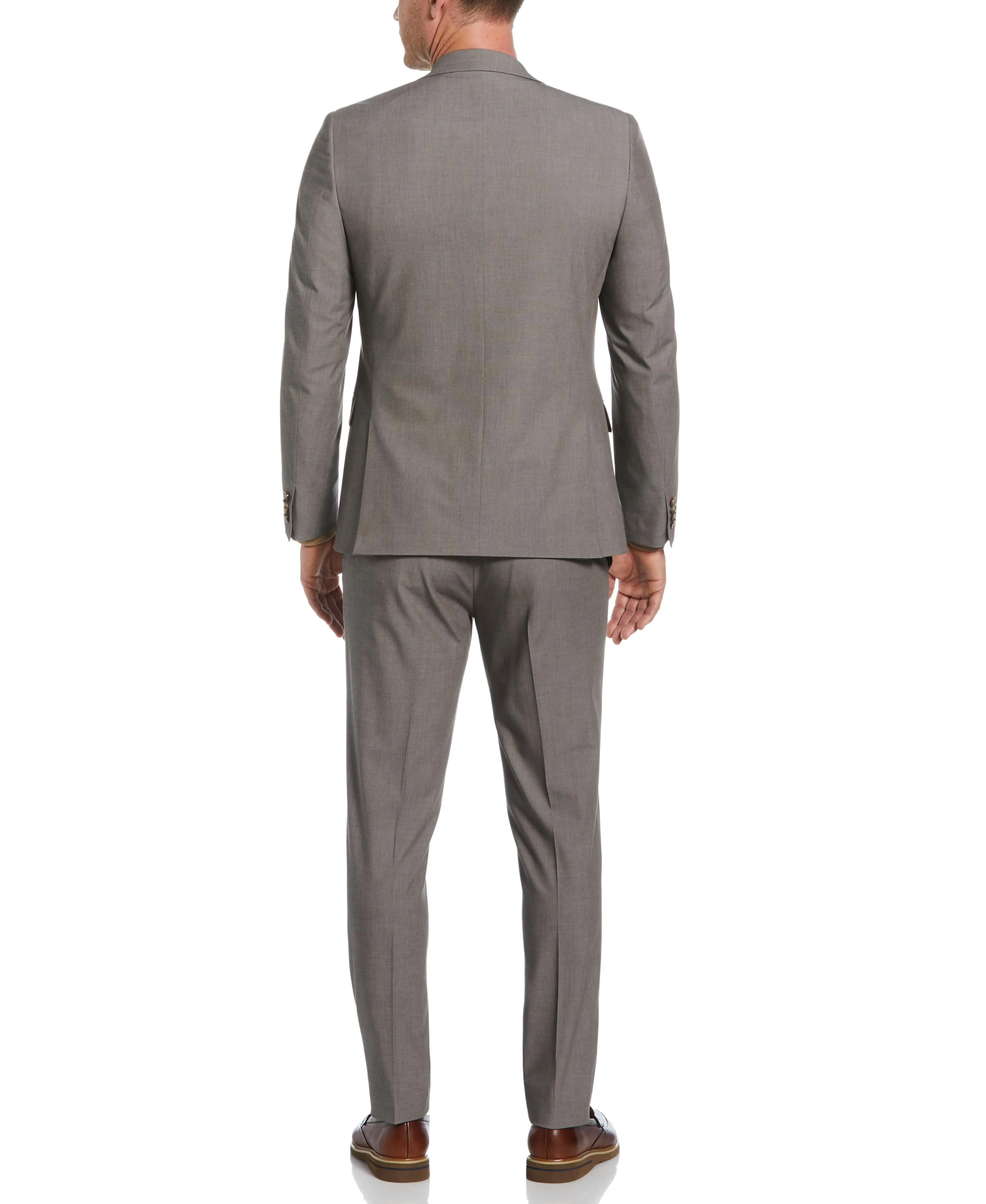 Slim Fit Brown Notch Lapel Iridescent Suit