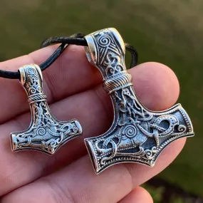 Solid Back Mjolnir - Sterling Silver