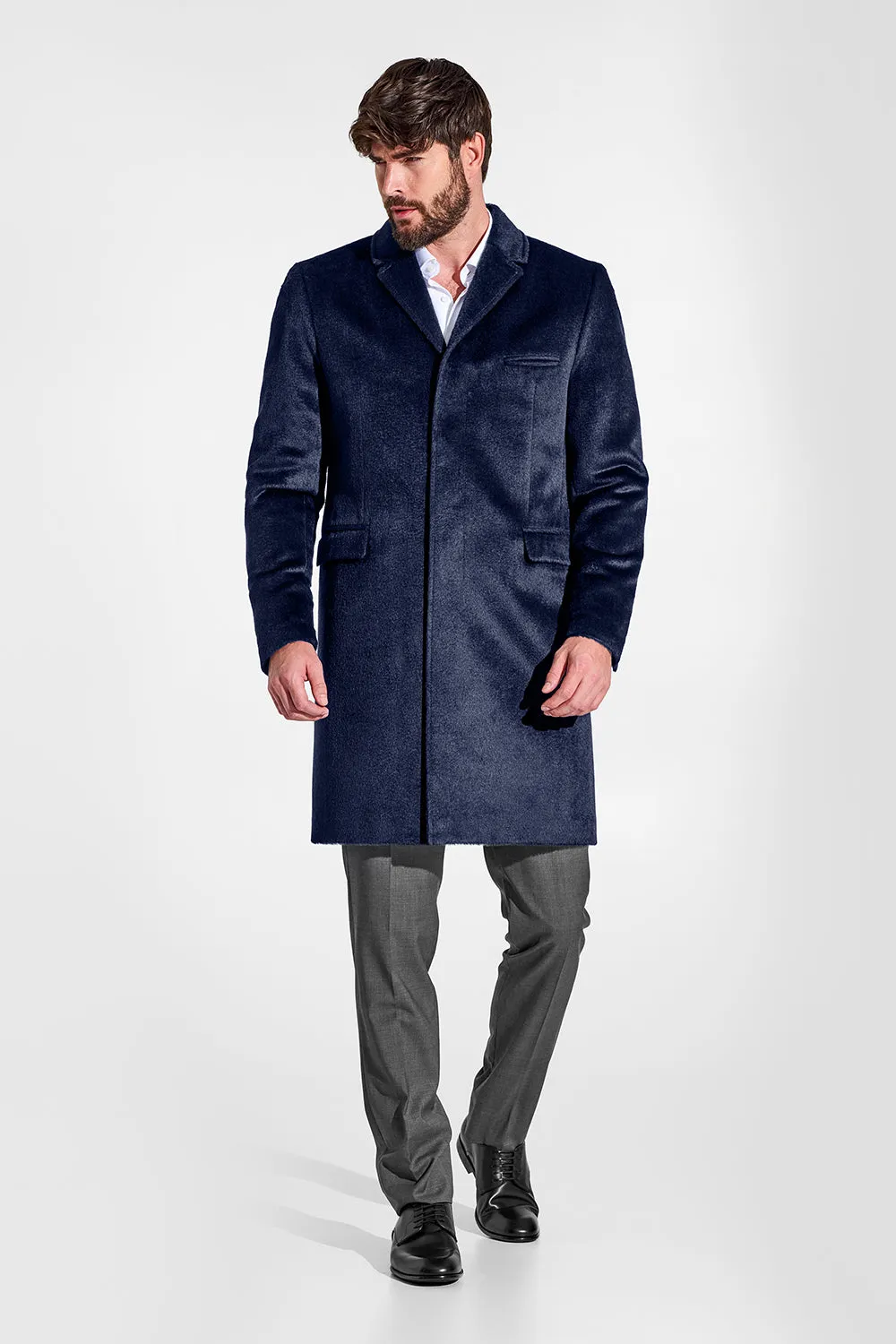 Suri Alpaca Notched Lapel Overcoat