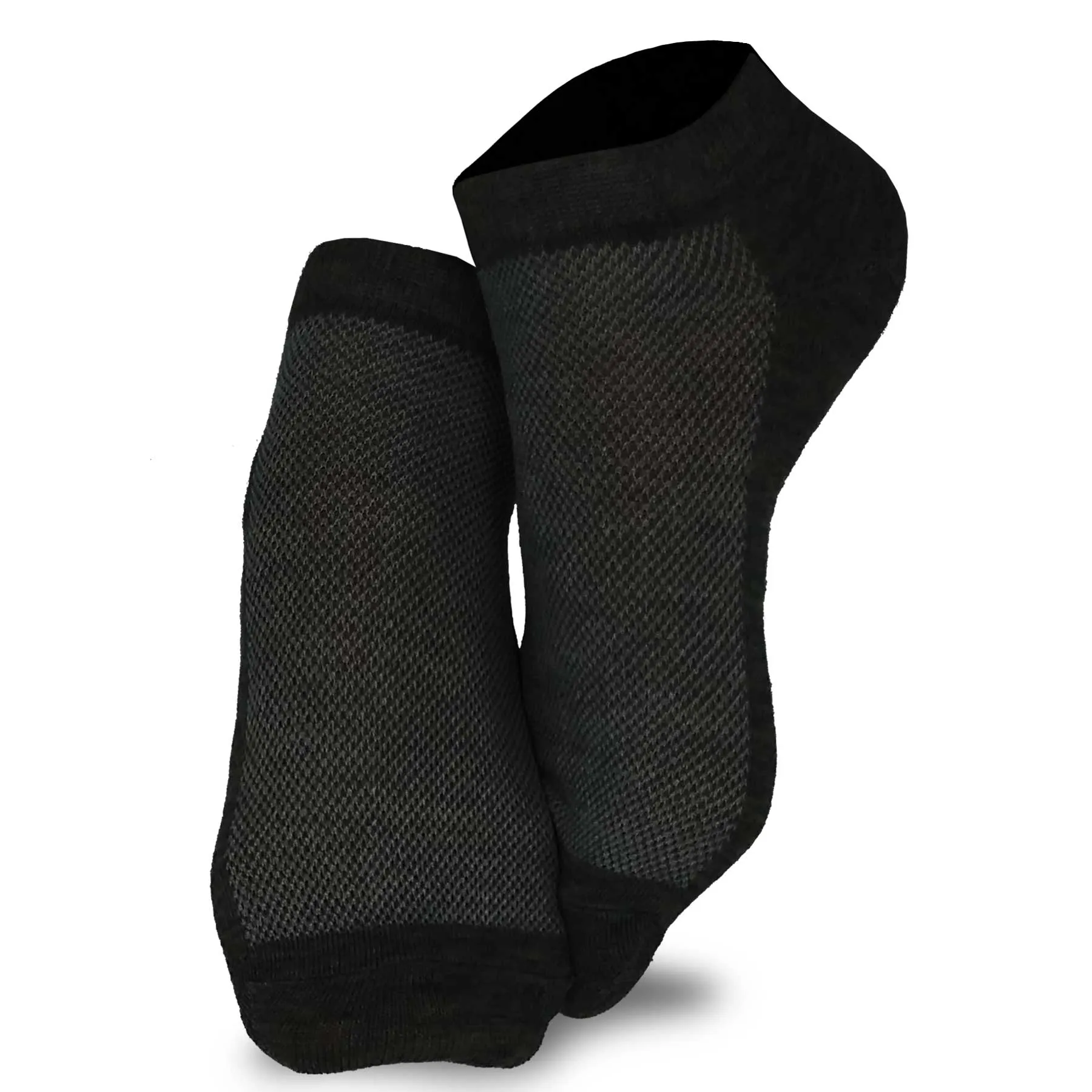 TeeHee Socks Men's Casual Polyester No Show Black, Grey, White 18-Pack (10051)