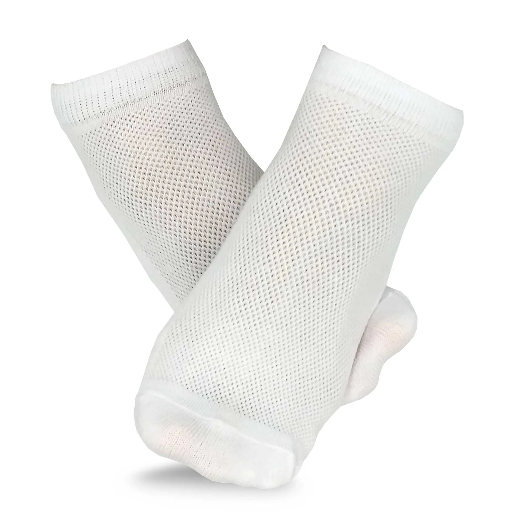 TeeHee Socks Women's Casual Polyester No Show White 12-Pack (10051)