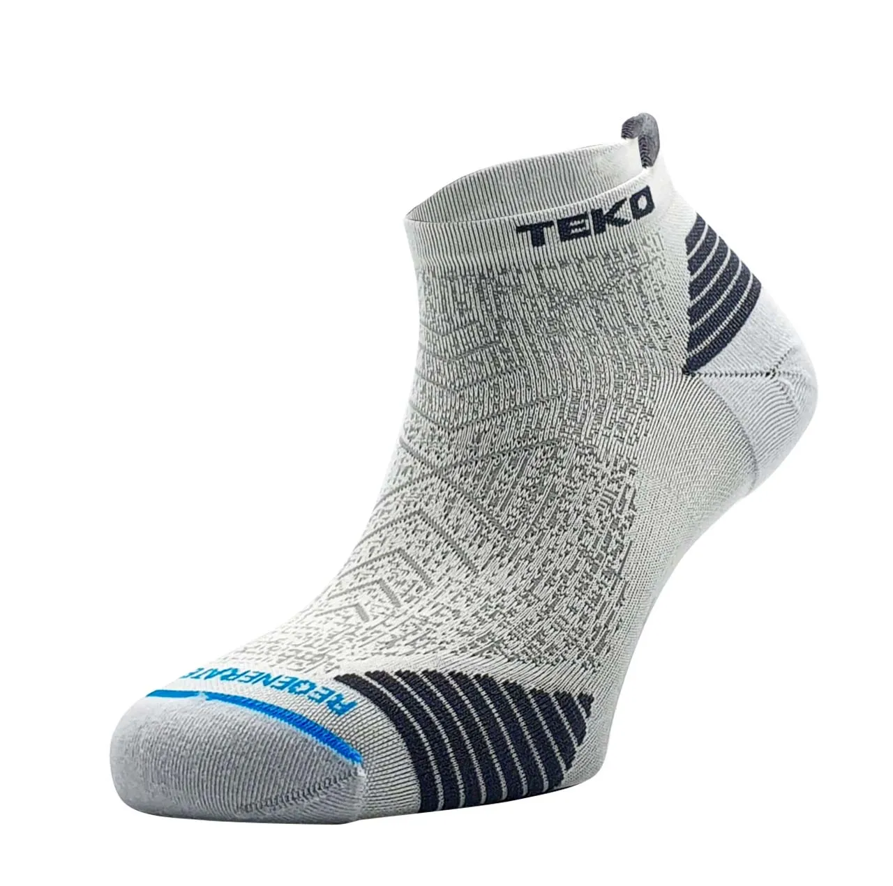 Teko ecoRUN Low Cut Light Half Cushion 2.0 Running Socks - Unisex - White