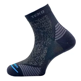 Teko ecoRUN Mini Crew Light Half Cushion 2.0 Running Socks - Unisex - Black/Dusk