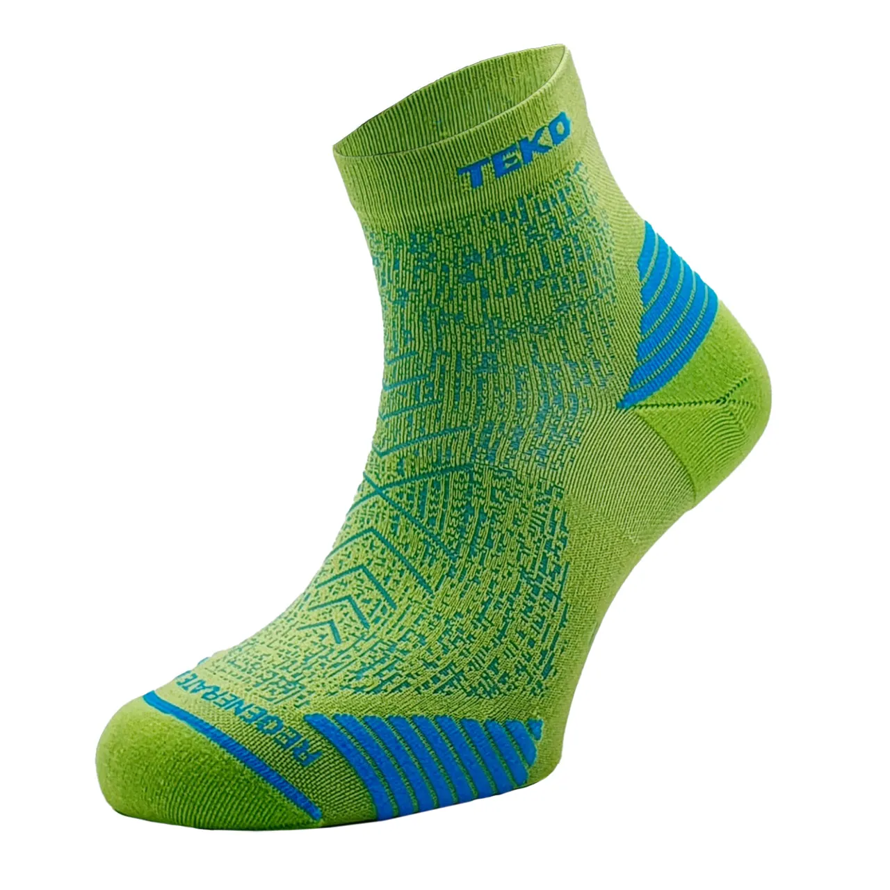 Teko ecoRUN Mini Crew Light Half Cushion 2.0 Running Socks - Unisex - Lime