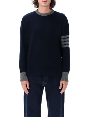 TEXTURED RUGBY STRIPE CREW NECK SWEATER